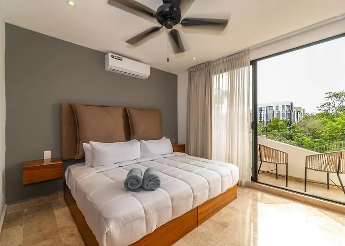 King Studio With Balcony, Rooftop Pool In Trendy Aldea Zama